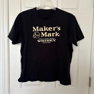 Maker's Mark Whiskey Black T-shirt. Size L.